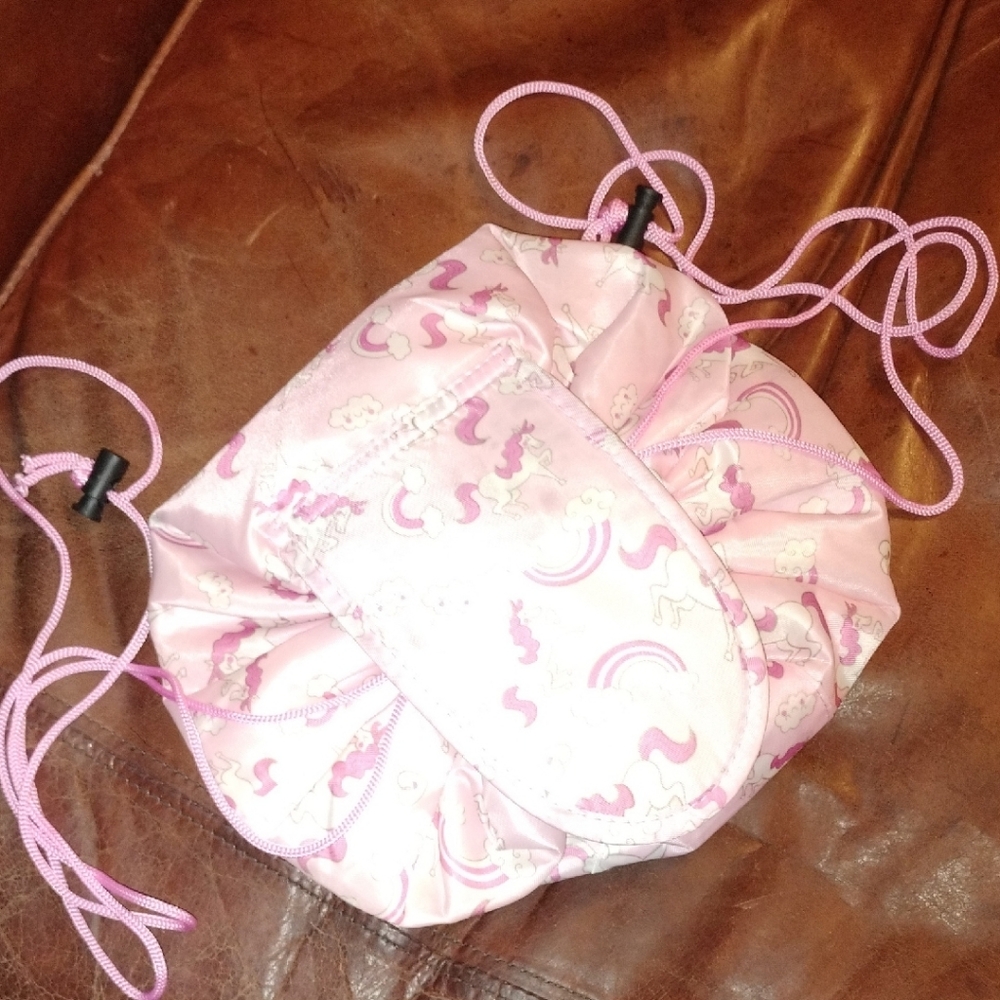 Pink Unicorn Drawstring Bag